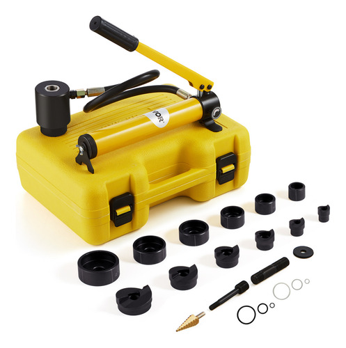 Vevor Kit De Punzonado Hidráulico Manual Corte En Bisel 10t Color Amarillo