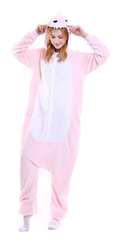 Dinossauro Rosa Pijama Macacão Kigurumi - Pronta Entrega