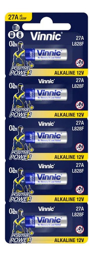 Pack 5 Pilas A27 Vinnic 12v Alcalina Alarma Control Portones