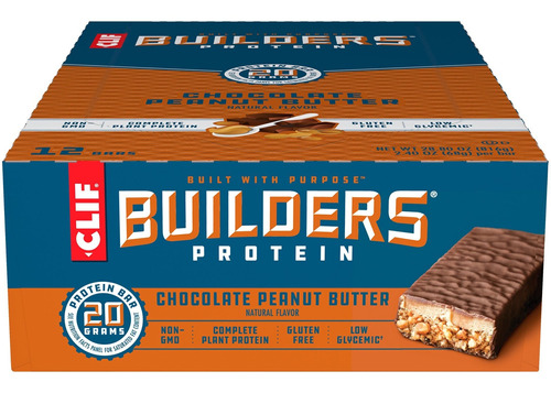 Barras Chocolate Peanut Butter Clif Builders 20gr 12 Pack