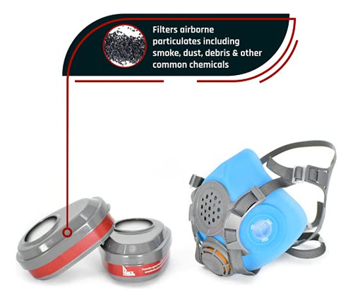 T-61 Half Face Respirator - Double Activated Charcoal A...
