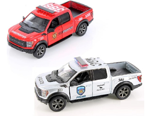 Kinsmart 2022 Ford F-150 Raptor Police & Fire Edition 2set 5