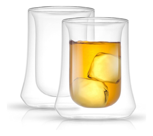 Joyjolt Cosmo Vasos De Whisky De Doble Pared - Juego De 2 Va