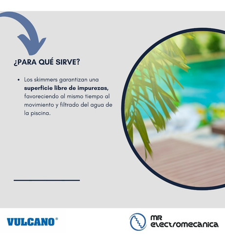 Imagen 2 de 10 de Skimmer Vulcano Boca Ancha Piscina Fibra 38cm / 119009
