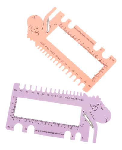 Paquete De 2 Reglas Para Tejer Con Forma De Cabeza De Oveja