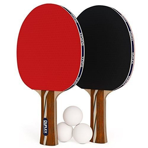 Juego De 2 Palas De Ping Pong Dúplex Con 2 Bolas De Tenis De