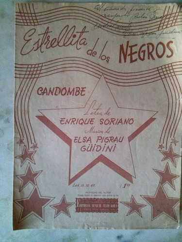 Partitura Para Piano Estrellita De Los Negros,candombe