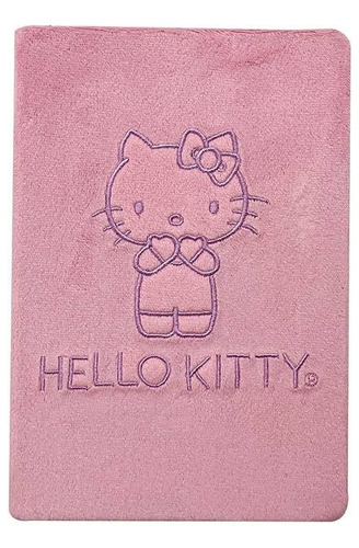 Diario Libreta Cuaderno Hello Kitty Felpa Rosa Bordado