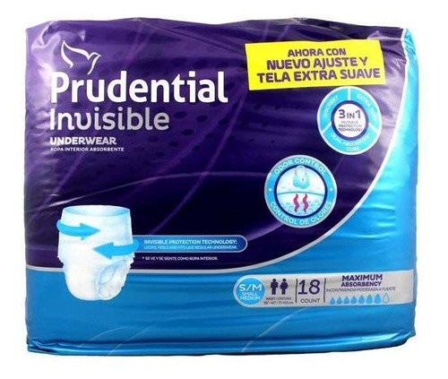 Prudential Invisible Moderate Talla M Con 18 Unidades