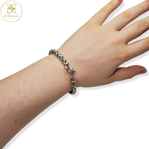 Imagen 3 de 6 de Pulsera Plata Y Oro Pomerato Gruesa