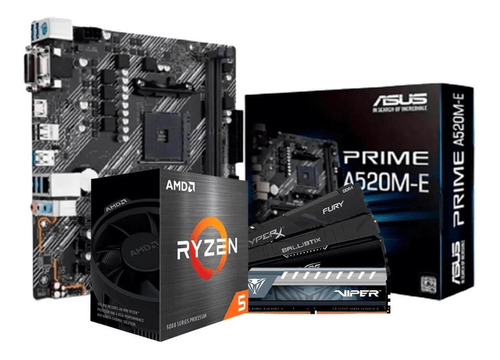 Kit Upgrade Amd Ryzen 5 5600g / Placa Mãe Asus Prime A520m-e