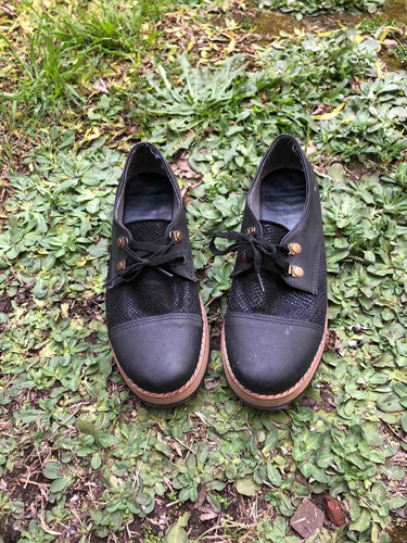 Zapatos Negros Talle 38 Para Oficina (3k) De Cuero Liviano