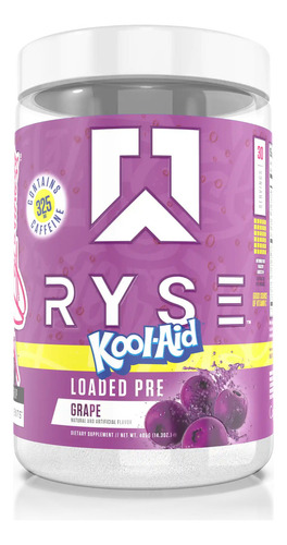 Ryse Kool Aid Loaded Pre Entreno 30 Serv Sabor Grape Uva Sabor Kool Aid Uva