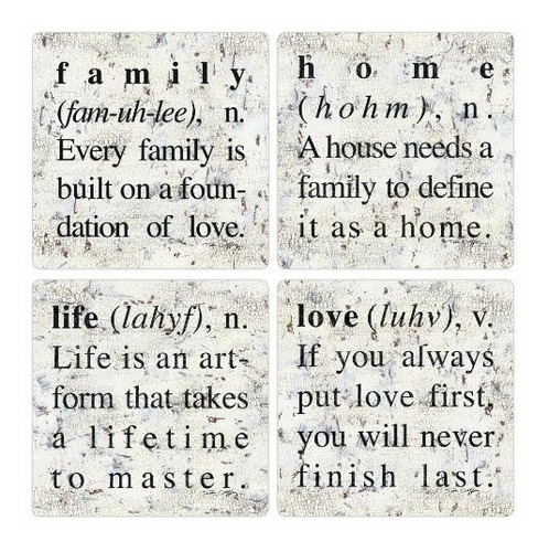 Coasterstone Absorbent Coasters, 4-1-4-inch,  Defining Life 