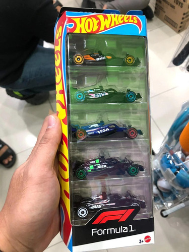 Pack De 5 Autos Formula 1 Oficiales De Hot Wheels Colapinto Azul Marino