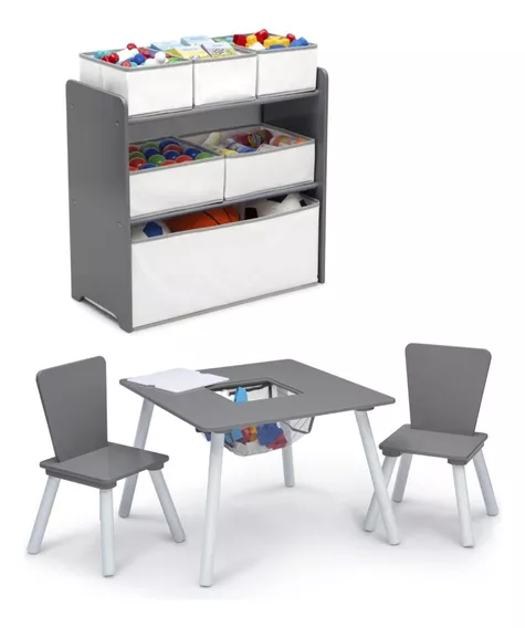 Mesa Con Almacen,sillas Y Juguetero Infantil Delta Children