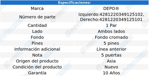 Par Faros Corsa 2004-2005-2006-2007-2008 5 Puertas Adl