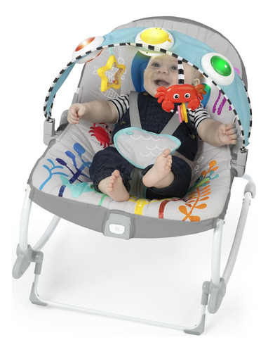 Silla Mecedora Musical Kick To It Opus Baby Einstein 16787 0020-gris Kick To It