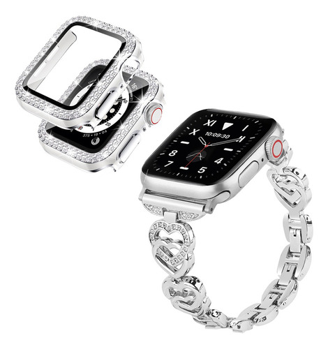 Correa Y Funda Diamante Para Apple Watch Series 9 8 7 6 Se