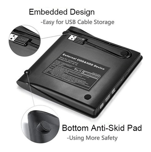 Imagen 5 de 5 de Grabador Lector Externo Usb 3.0 Dvd/cd Slim Para Win Mac