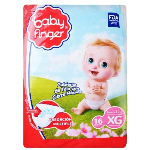 Pañales Baby Finger Talla Xg +12kg 16und Precio X 2 Paquetes