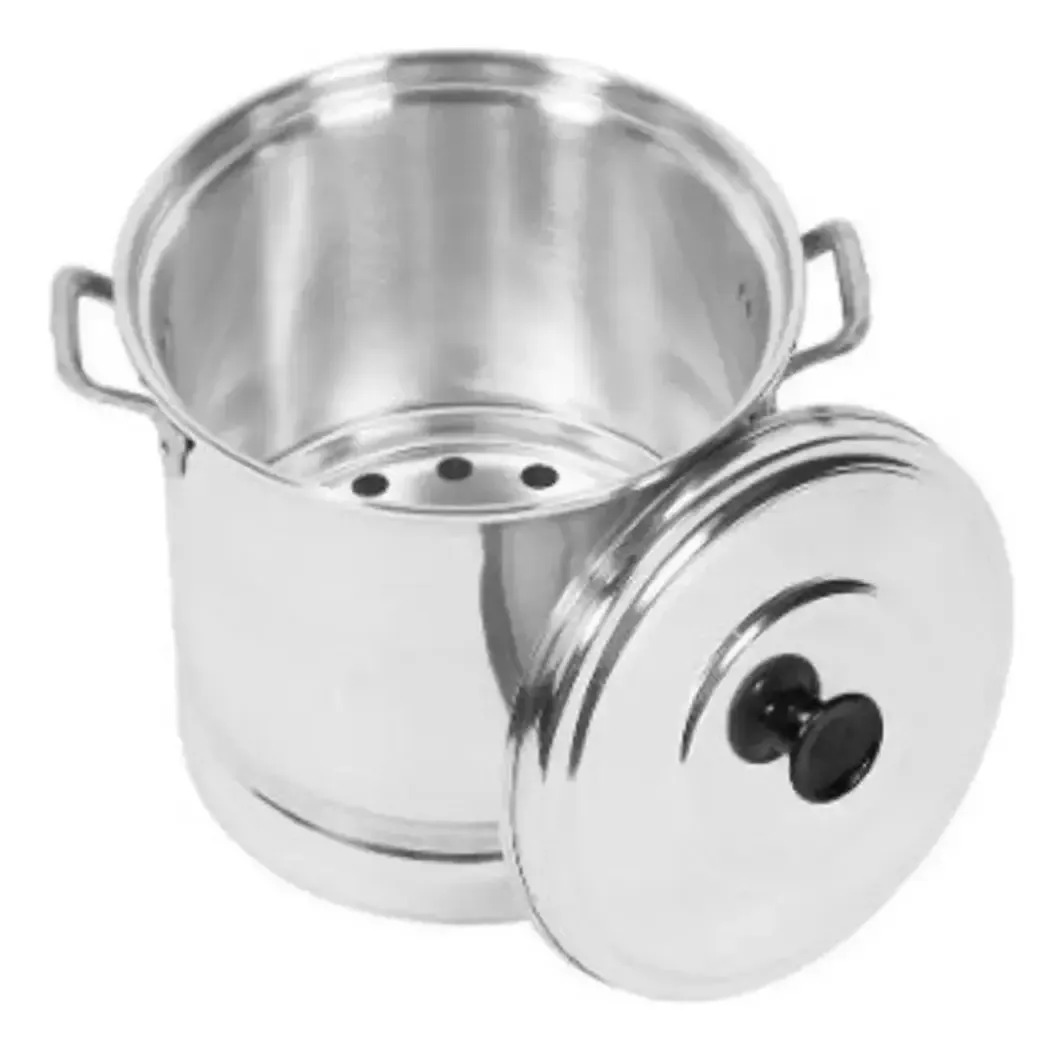 Olla Vaporera Capacidad 6 Litros Aluminio Reforzado Hermosa! Gris
