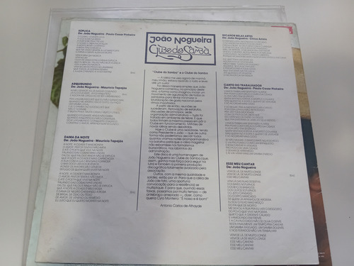Lp João Nogueira Clube Do Samba C/ Encarte Bom Estado Vinil (Usado)