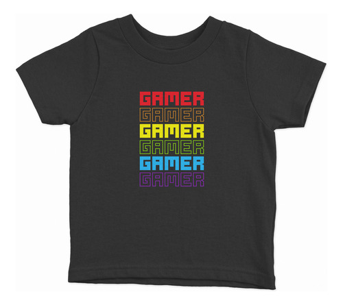 Polera Niños Gamer Colors Gamer 100% Algodón Wiwi