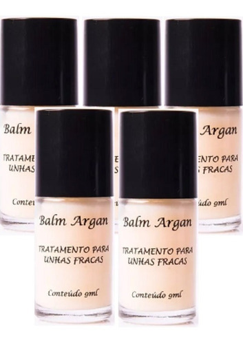 Balm Argan - Tratamento Para Unhas Fracas 9ml - Kit 5 Unid