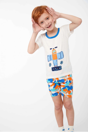 Pijama Niño Infantil Pimenton Manga Corta Verano Avion