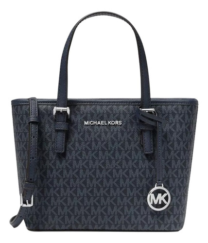 Bolsa Michael Kors Original Crossbody Mini Tote Negro Plata