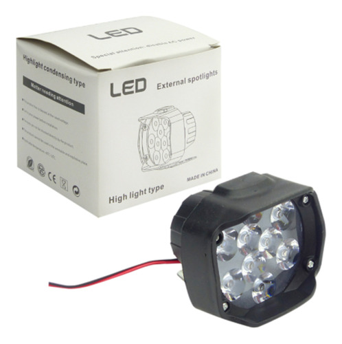 Foco Neblinero Led - Redondo 9 Led - Moto Auto - 12v