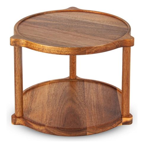 Yonnery Estante De Especias Lazy Susan De Madera De Acacia, 