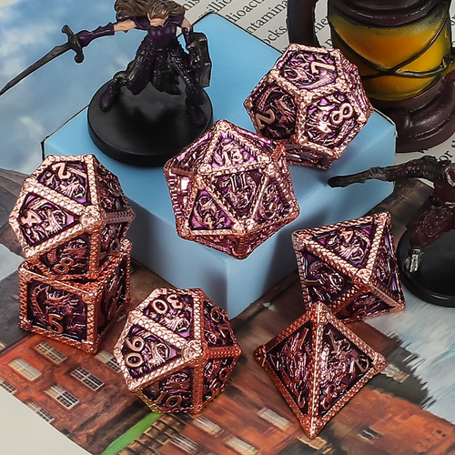 7 Piezas De Dados De Juego De Rol Para Dnd, Estampado De Dra