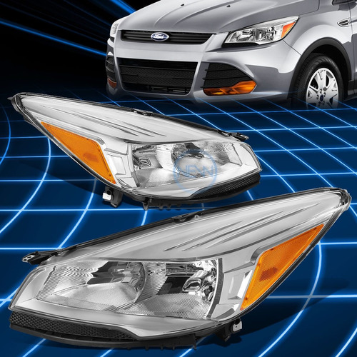 Faros Cromados Para Ford Escape 2013-2016  Bajo Pedido