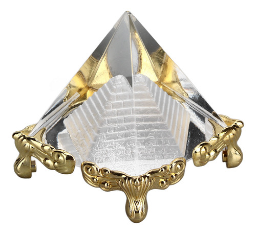 Pirámide Tallada En Cristal Para Meditación Con Prisma Piram