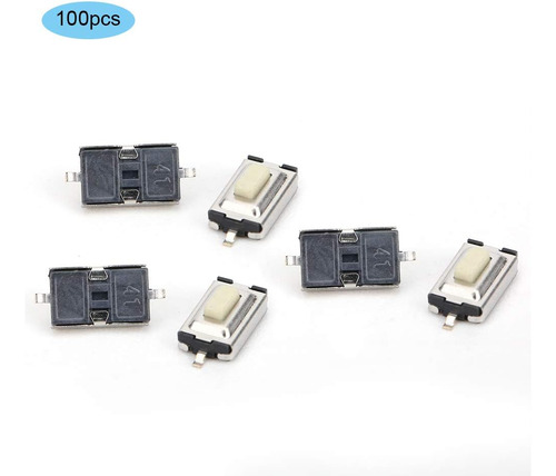 Interruptor De Botón Táctil De 100pcs, Smd Dip 2 Pin Micro 3