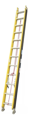 Escalera Colisa 24 Escalon Fibra De Vidrio Lh-2267 Color Amarillo
