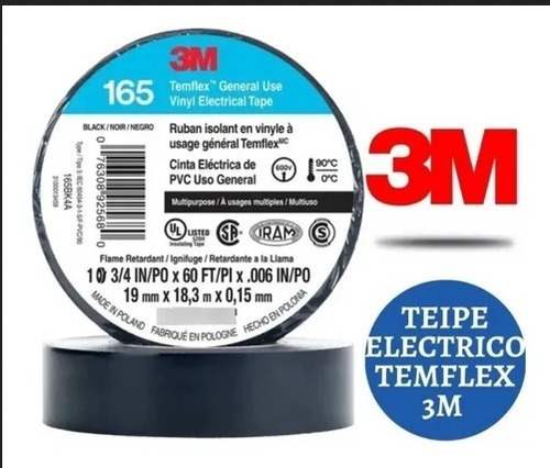 3m Teipe Electrico De Usogeneral 165 3/4 X18mts