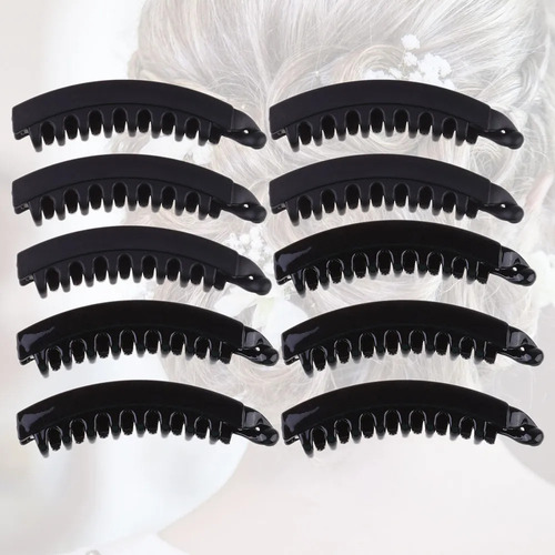 Garfos De Cabelo Coreanos Banana Clip, Pacote Com 10