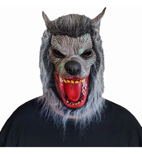 Mascara Hombre Lobo Látex Terror Hora Loca Disfraz Halloween
