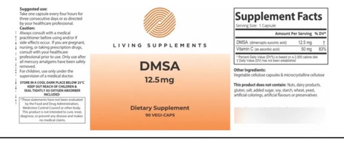 Dmsa 12.5 Mg Ácido Dimercapto Succínico. Protocolo Cutler Sin Sabor