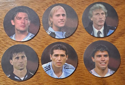 Lote 6 Tazos Selección Argentina Carrefour, Roman Riquelme