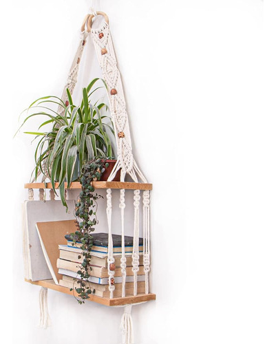 Tenewee Boho Estanterías Colgantes De Pared Macramé Plantas 