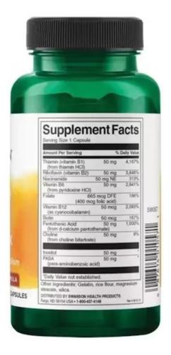 Swanson Vitaminas B-50 Complex, 100 cápsulas
