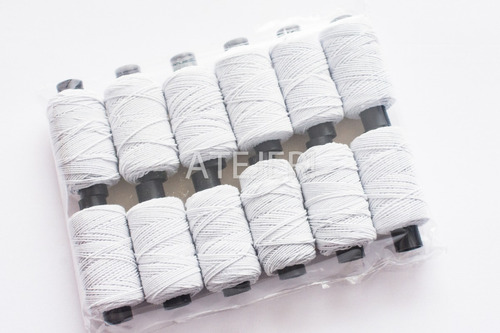 Imagen 3 de 9 de Hilo Elástico Bobina 12 Unid X 25 Mtrs Negro / Blanco / Surt