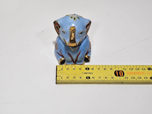 Antiguo Tintero De Escritorio Porcelana Elefante Japon (Usado)