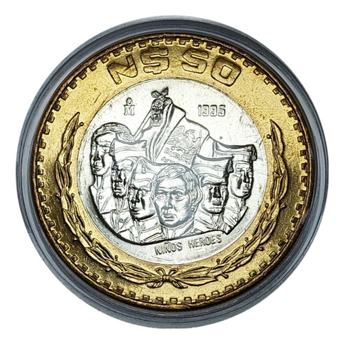 1 Moneda De 50 Nuevos Pesos Niños Héroes Año 1995
