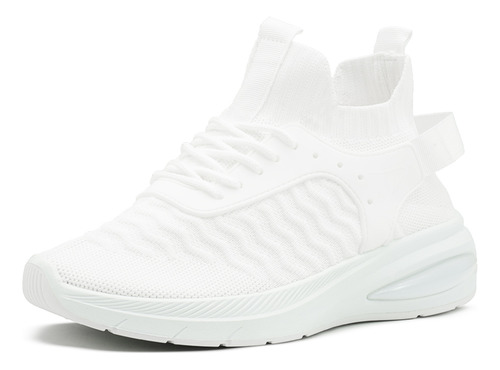 Tenis Para Dama Tipo Calcetin Deportivo Color Blanco