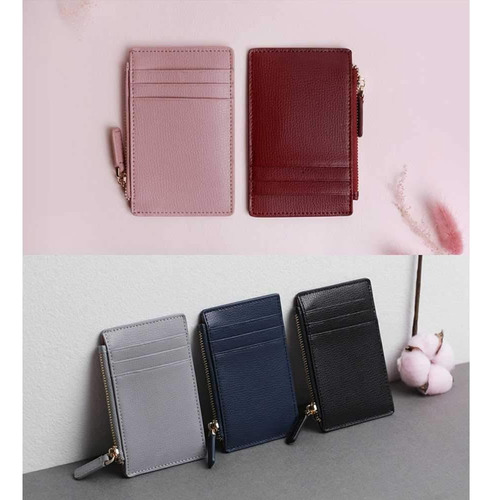 Jnjstella Tarjetero De Cuero Genuino Cartera Con Bolsillo